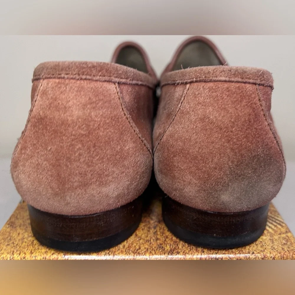 Vintage Gucci Horsebit 1953 Loafers Chestnut Brown Orange Suede Size W’s 39.5 - Picture 5 of 11